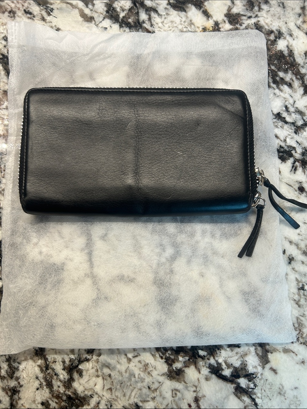 Balenciaga Black Leather Zip-Around Wallet with Envelope Flap - Picture 8 of 15